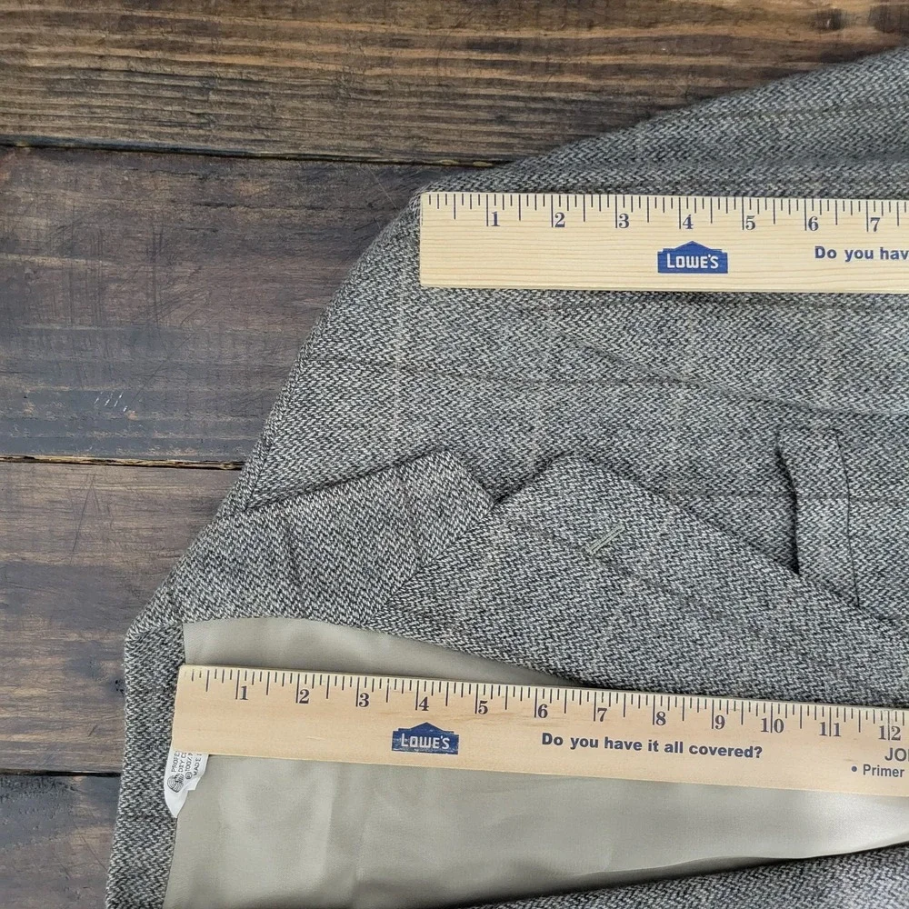 Men's Tweed Style Sport Coat Blazer‎ Two Button Herringbone Plaid Wool Size 40R